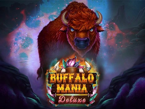 Buffalo Mania Deluxe online game logo by Light &amp; Wonder on casinorewards.si