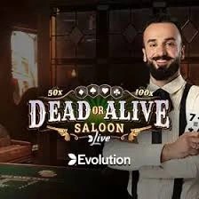 Dead or Alive: Saloon online game logo by Evolution on casinorewards.si