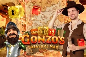 Gonzo&#039;s Treasure Map game by Evolution – logo hosted on rewards-casino